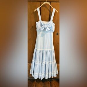 Jonathan Simkhai Blue and White Searsucker Maxi Dress - Perfect Condition